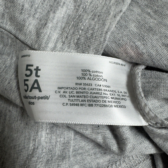 Carter's COOLEST BROTHER Long Sleeve Graphic Shirt Boy's Size 5T Gray - Picture 3 of 5